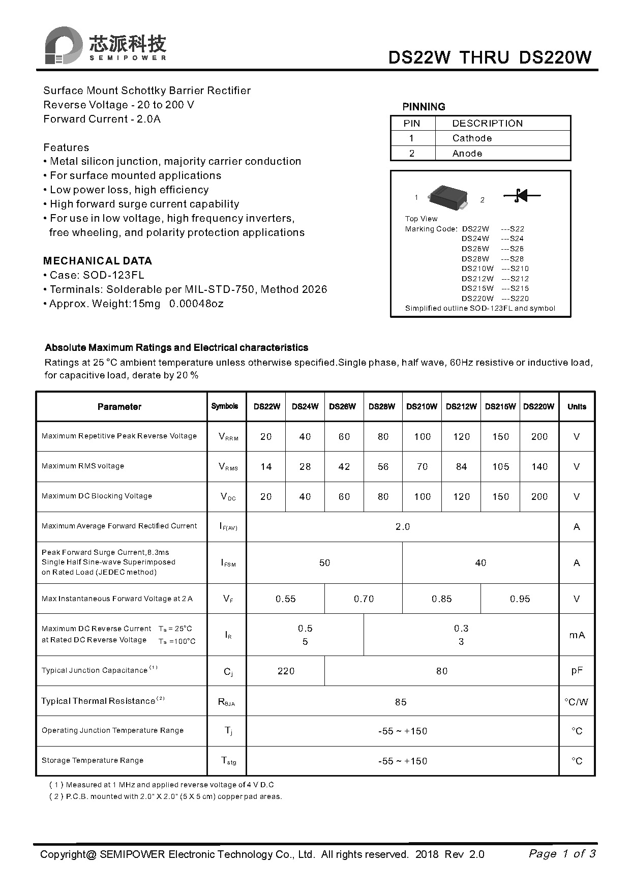 芯派科技股份有限公司-二极管